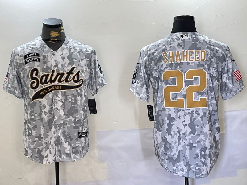 Men New Orleans Saints 22 Shaheed Nike Arctic Camo 2024 Salute to Service Limited NFL Jersey style 6